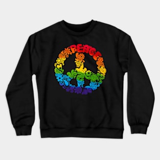 Hippie Peace Sign Lgbt Flag Rainbow TShirt Gay Lesbian Flags Crewneck Sweatshirt
